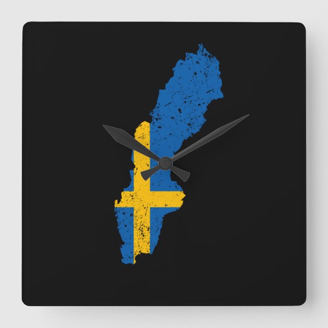 Sweden Flag Square Wall Clock (Front)
