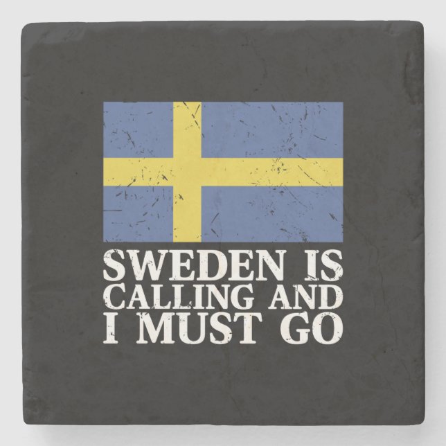 Sweden Flag Stone Coaster (Front)