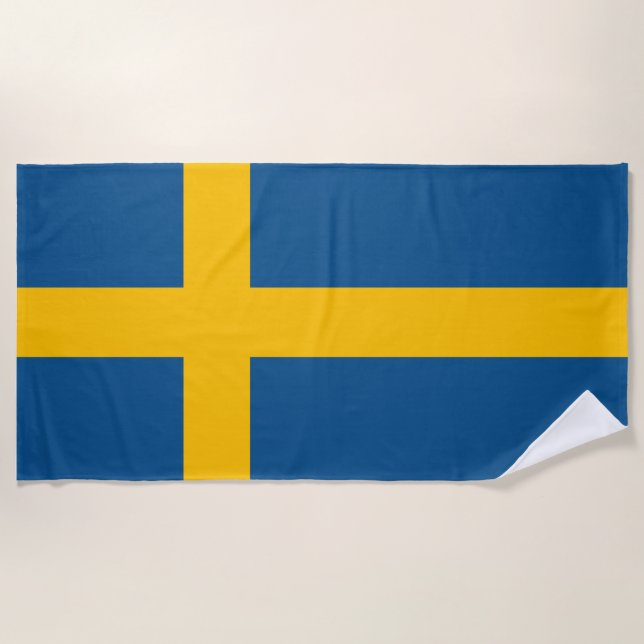 Sweden flag Swedish Beach Towel (Front)