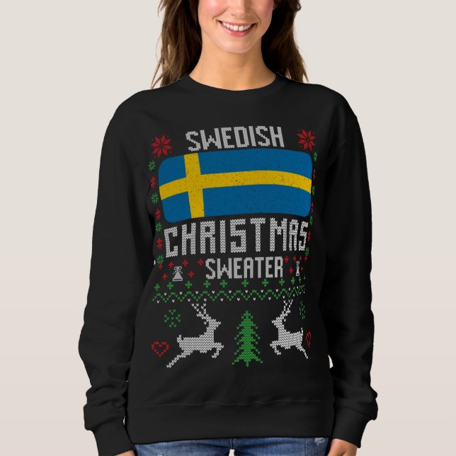 Sweden Flag Swedish Christmas Sweater (Front)