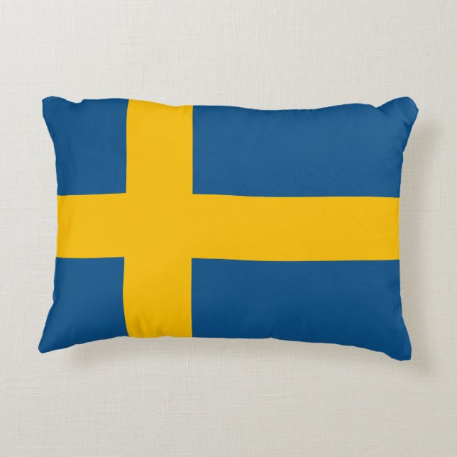 Sweden flag Swedish Decorative Cushion (Back)