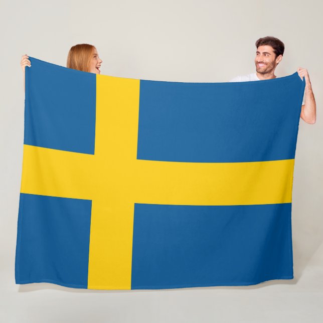 Sweden flag Swedish Fleece Blanket (In Situ)