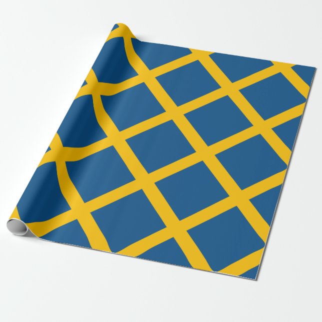 Sweden flag Swedish Wrapping Paper (Unrolled)