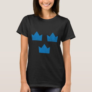 Sweden Flag Tee Three Crowns Sverige Swedish Hocke