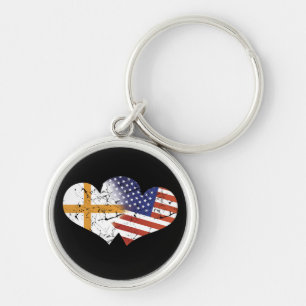 Sweden Flag USA Flag Swedish Independence Day Key Ring