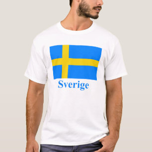 Sweden Flag with Name in Swedish T-Shirt
