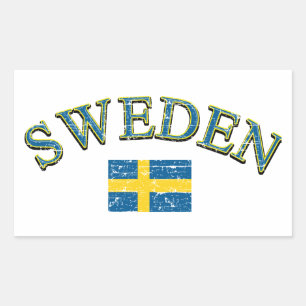 Sweden football design rectangular sticker