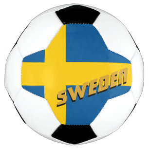 Sweden Football & Swedish Flag / Sports Soccer Ball