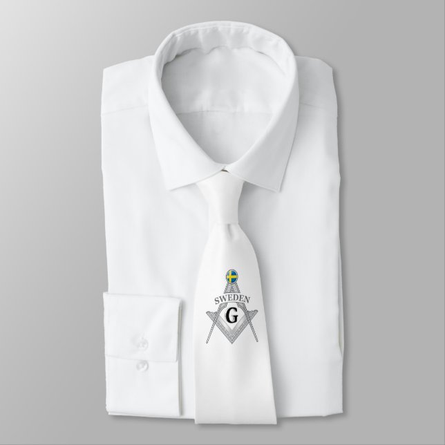 Sweden freemasonry sign tie (Tied)