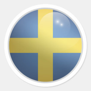 Sweden Glossy Circle Flag Classic Round Sticker