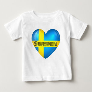 Sweden Heart Flag Baby T-Shirt