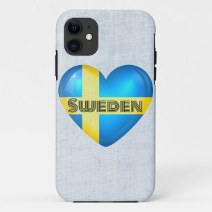 Sweden Heart Flag iPhone 11 Case