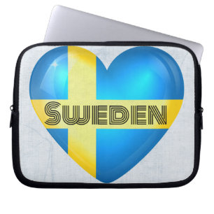 Sweden Heart Flag Laptop Sleeve