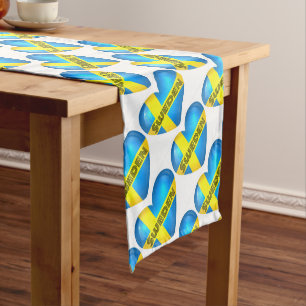 Sweden Heart Flag Short Table Runner
