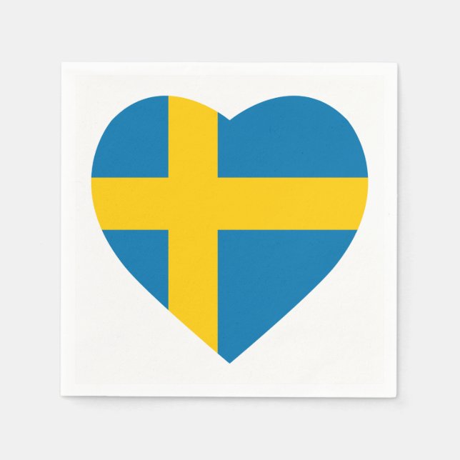 SWEDEN HEART SHAPE FLAG NAPKIN (Front)
