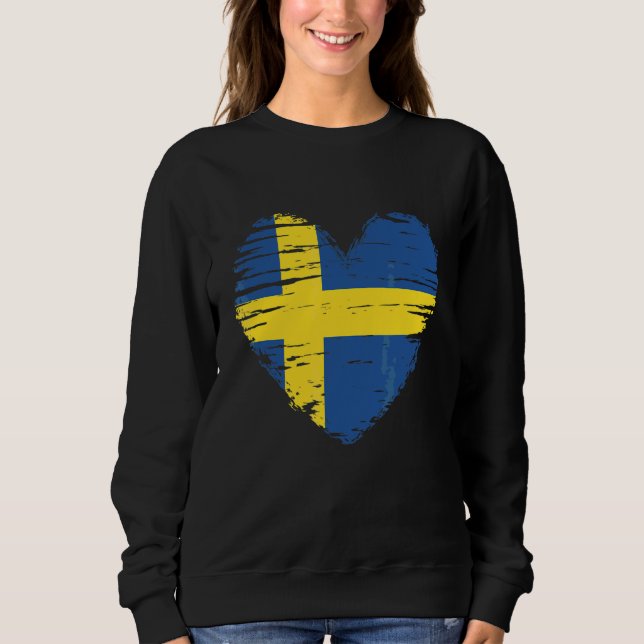 Sweden Heart Swedish Flag Swedish Pride Sweatshirt (Front)