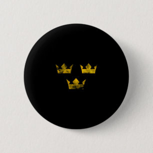 Sweden Hockey Distressed Retro Vintage Soccer Sver 6 Cm Round Badge