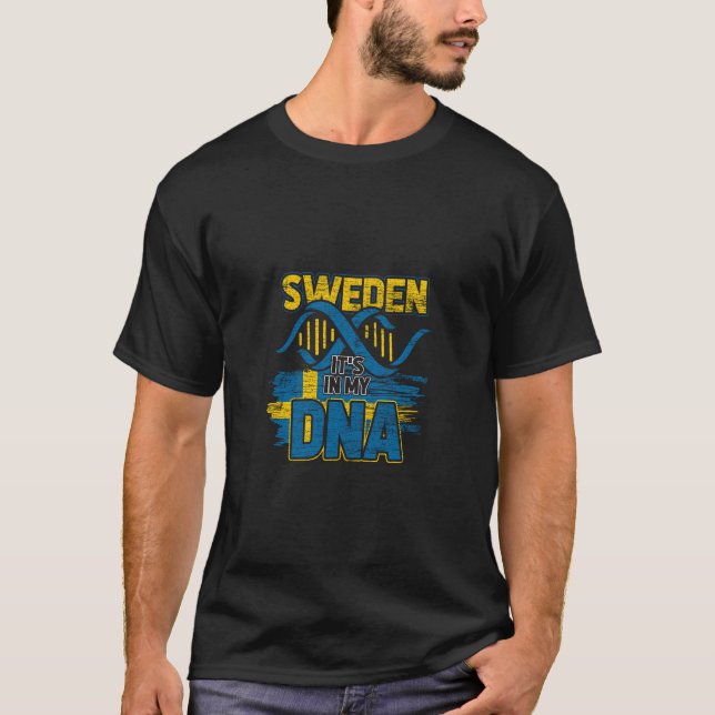 Sweden Hoodie Sverige Dna Swedish Flag T-Shirt (Front)