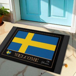 Sweden house mat, Swedish Flag sports / Welcome Doormat