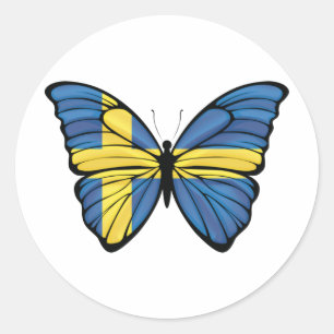 Sweden Hypolimnas Butterfly Classic Round Sticker