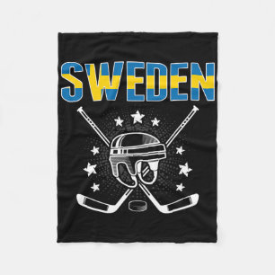 Sweden Ice Hockey Lovers Jersey - Swedish Hockey T Fleece Blanket