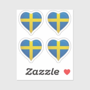 Sweden love flag pride heart sticker