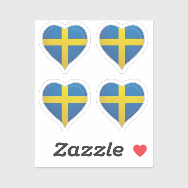 Sweden love flag pride heart sticker (Sheet)