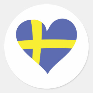 sweden love heart - swedish flag classic round sticker