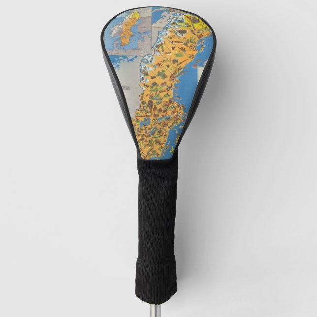 Sweden Map Golf Head Cover (Front)