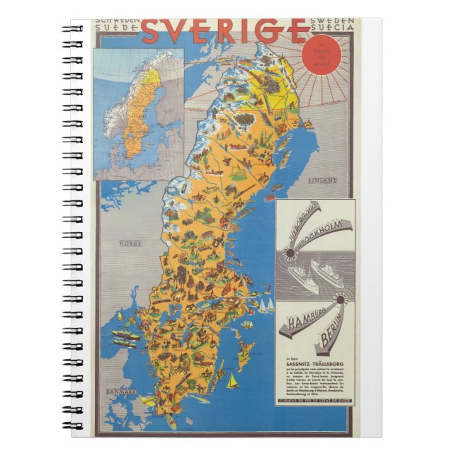 Sweden Map Notebook (Front)