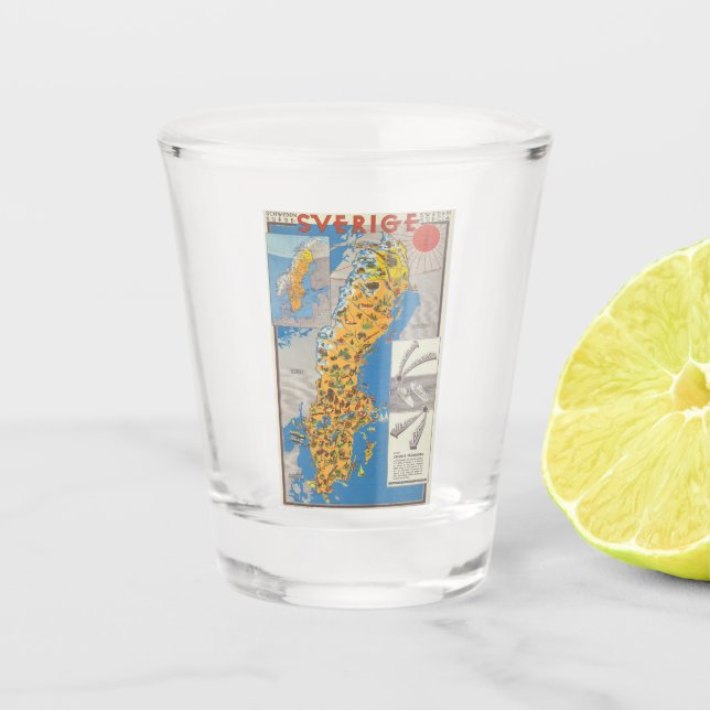 Sweden Map Shot Glass (Front)