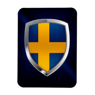 Sweden Metallic Emblem Magnet