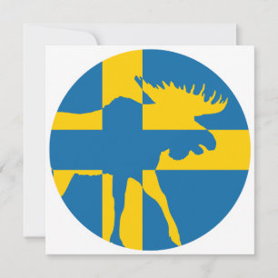 Sweden Moose Swedish National Animal Flag Invitation