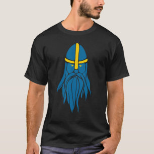 Sweden Nordic Scandinavian Swedish Viking Helmet T-Shirt