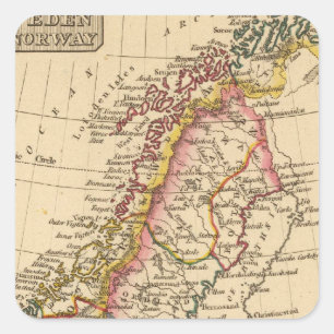 Sweden, Norway 2 Square Sticker