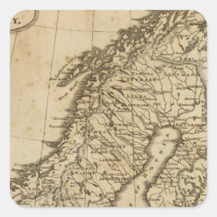 Sweden, Norway 3 Square Sticker