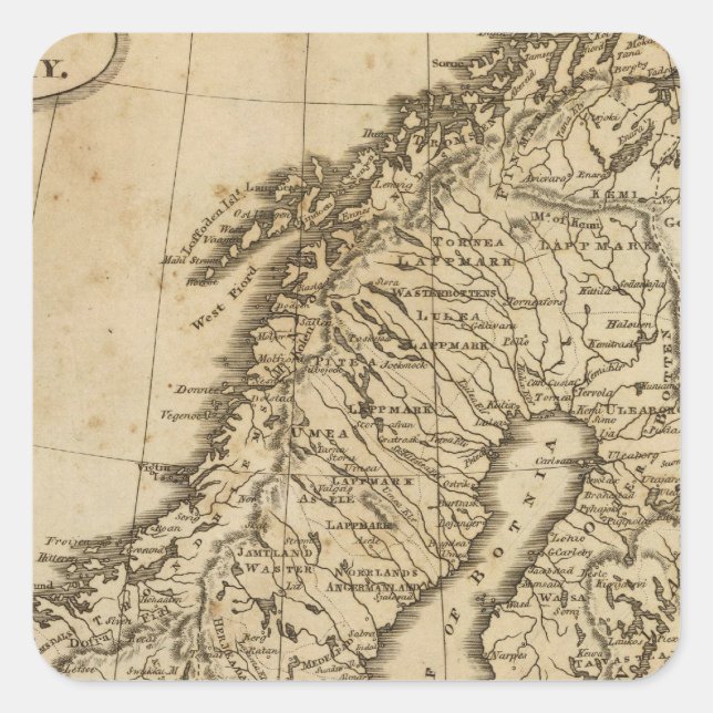 Sweden, Norway 3 Square Sticker (Front)