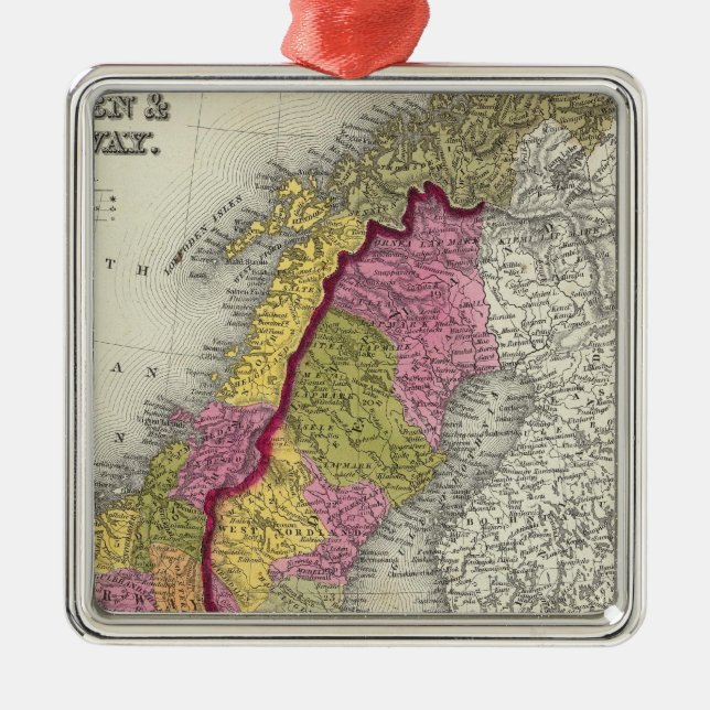 Sweden & Norway Metal Ornament (Front)