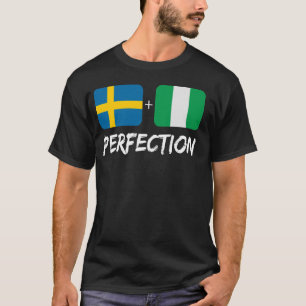 Sweden Plus Nigerian Perfection Mix Heritage Flag T-Shirt