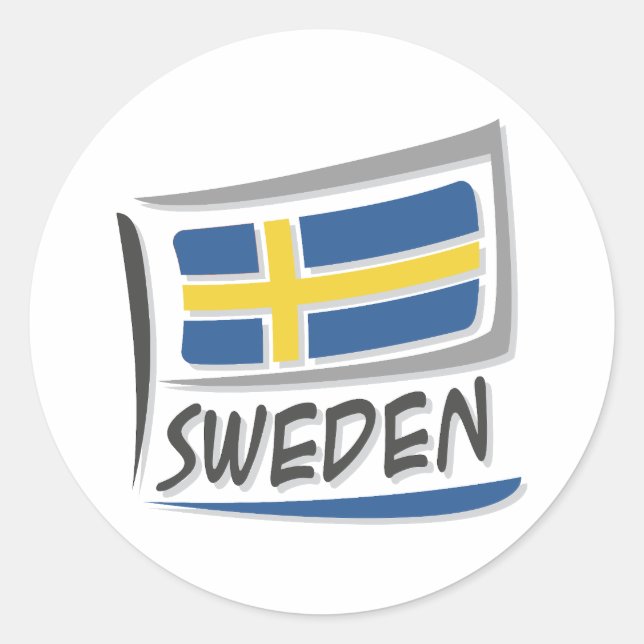 Sweden Pride X Flag Classic Round Sticker (Front)