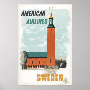 Sweden Print Swedish Art American Travel Poster Ed