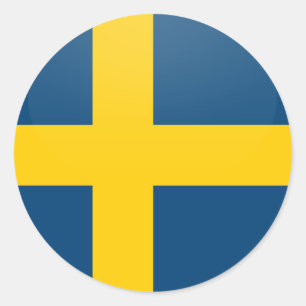 Sweden quality Flag Circle Classic Round Sticker