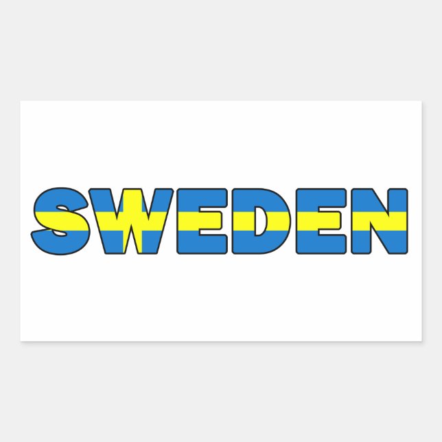 Sweden Rectangular Sticker (Front)
