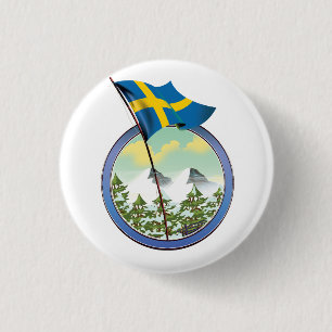Sweden retro logo 3 cm round badge