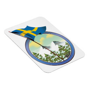 Sweden retro logo magnet