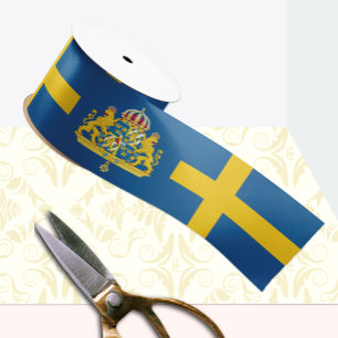 Sweden Ribbon, Emblem, patriotic, Swedish Flag Satin Ribbon