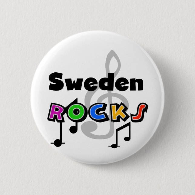 Sweden Rocks 6 Cm Round Badge (Front)
