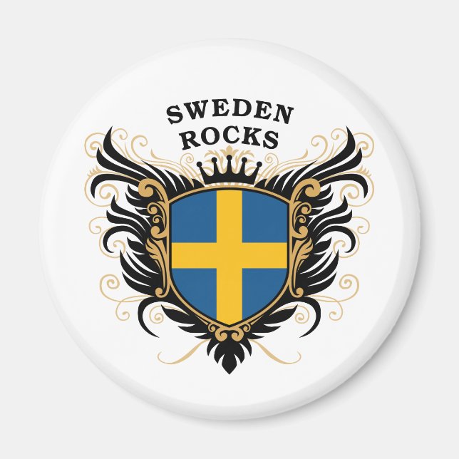 Sweden Rocks Magnet (Front)