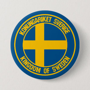 Sweden Round Emblem 7.5 Cm Round Badge