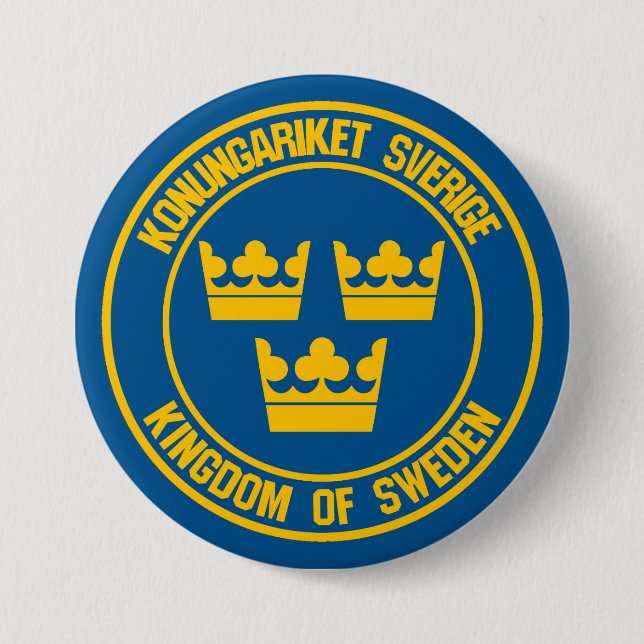 Sweden Round Emblem 7.5 Cm Round Badge (Front)
